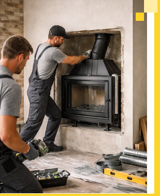 Установка каминных топок в Ельце: монтаж, подключение