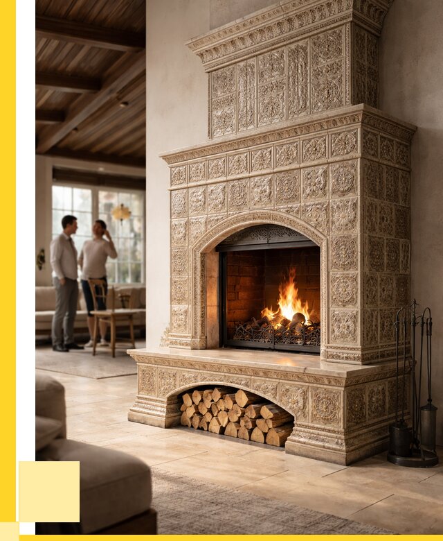 Купить изразцовый камин в Ельце от 256700 р. | ЭриданЕлц