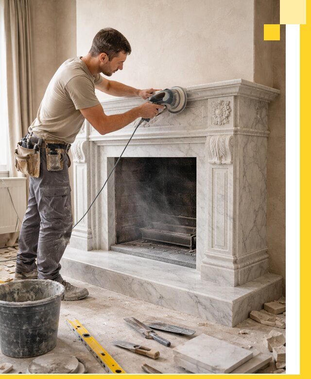 Изготовление и установка мраморных каминов в Ельце под ключ