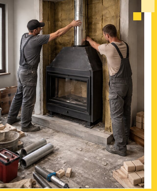 Изготовление и монтаж закрытых каминов в Ельце под ключ