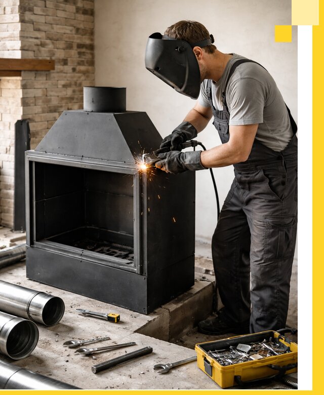 Продажа и установка металлических каминов в Ельце под ключ