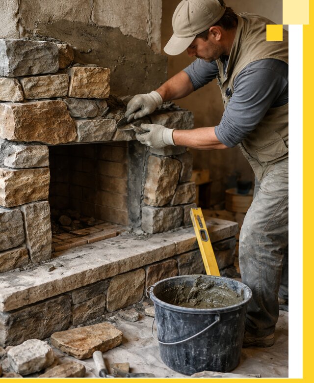 Изготовление и установка каменных каминов под ключ в Ельце