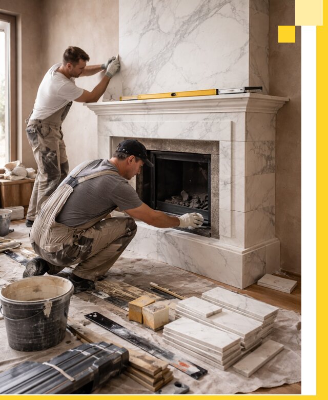 Отделка каминов в Ельце качественные облицовочные работы