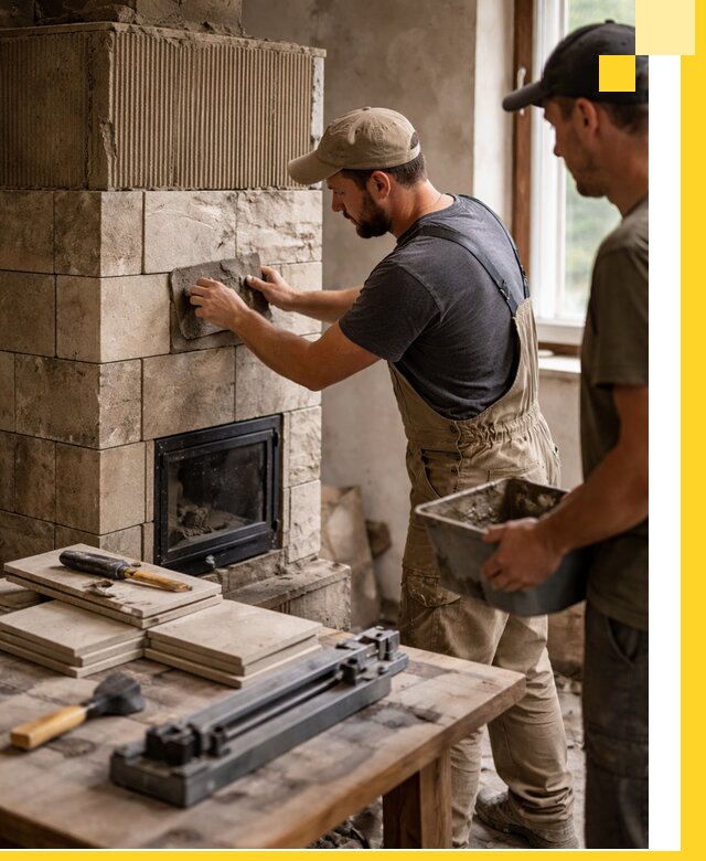 Профессиональная облицовка печей в Ельце: керамика и камень