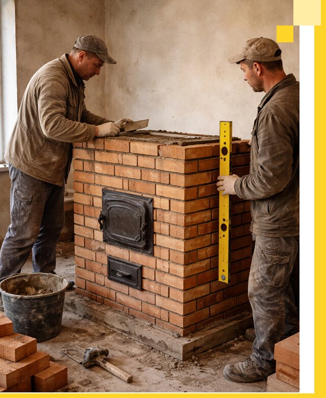 Отопительные печи под ключ в Ельце, установка и сборка