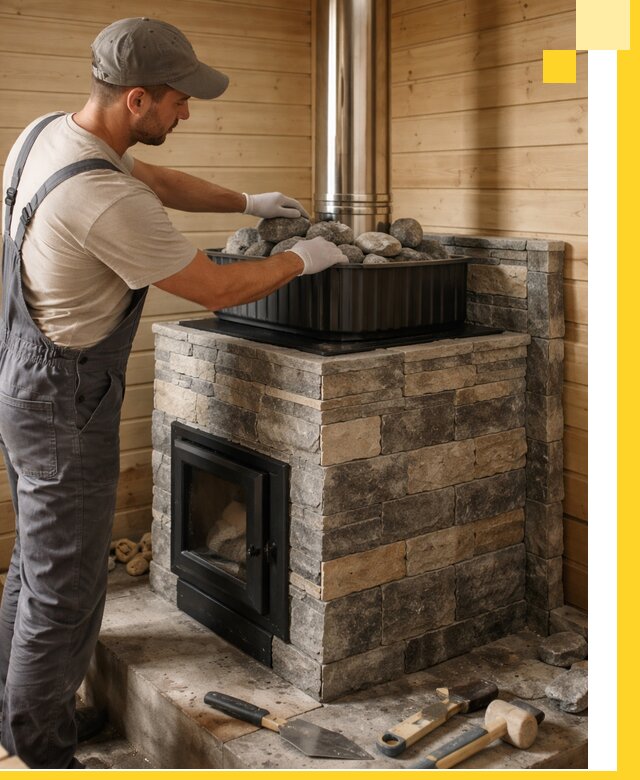 Печи для парной в Ельце, производство, монтаж и обслуживание