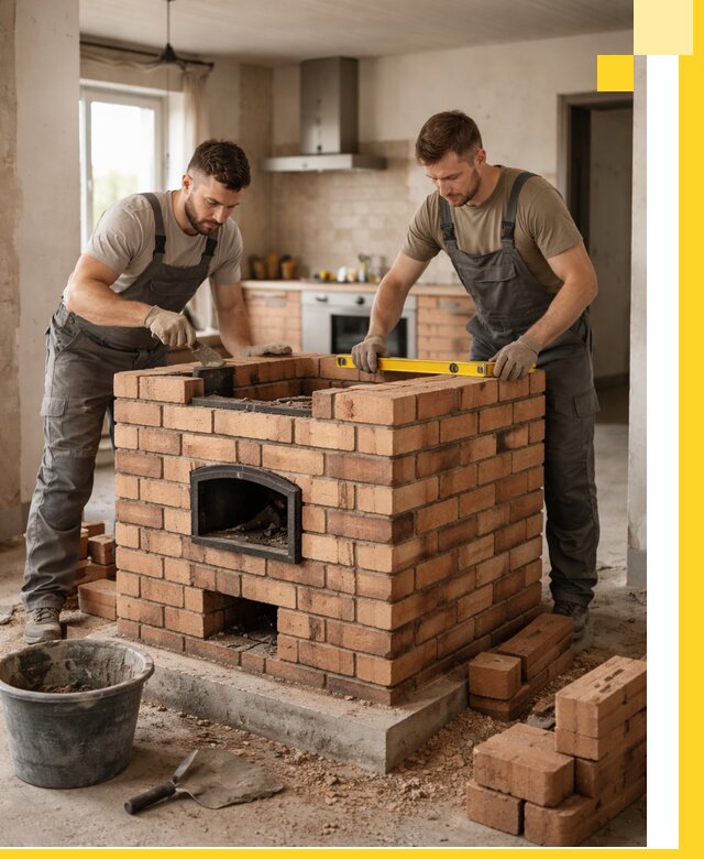 Установка и монтаж печей в частном доме в Ельце под ключ