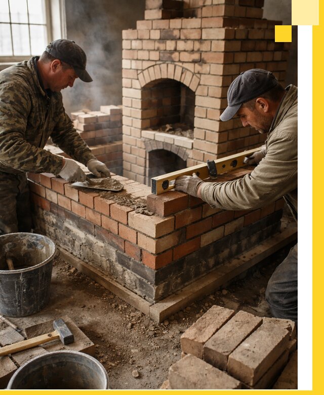 Изготовление и монтаж печей и каминов из кирпича в Ельце