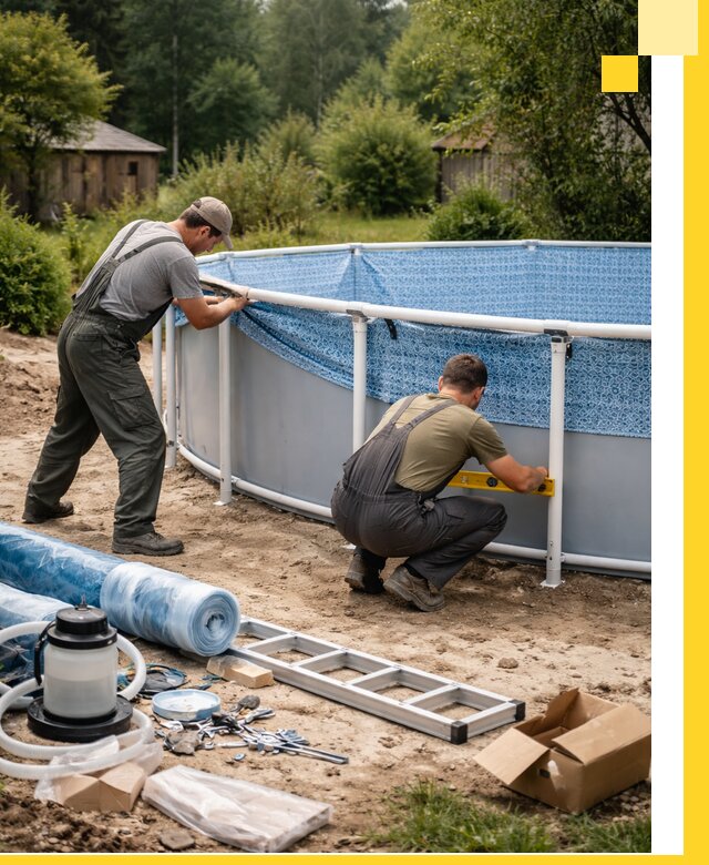 Установка и монтаж каркасных бассейнов в Ельце под ключ