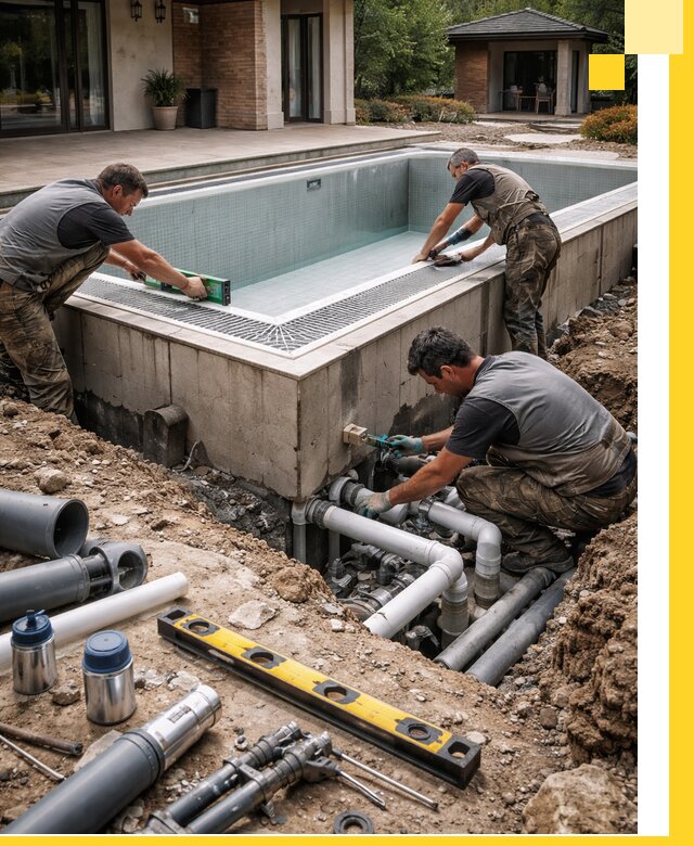 Строительство переливных бассейнов в Ельце под ключ