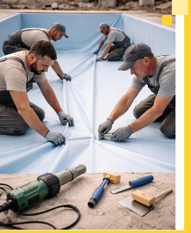 ПВХ пленка для бассейнов с монтажом и гарантией в Ельце