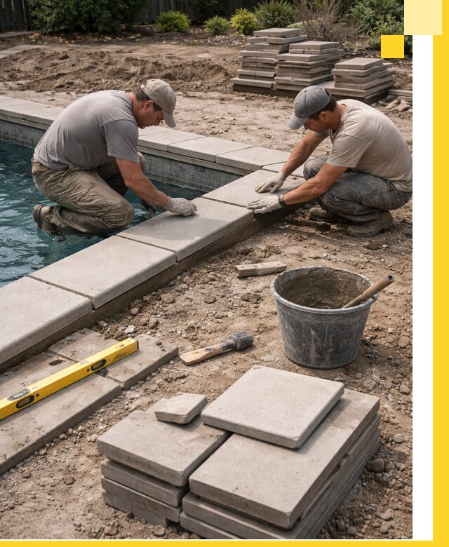 Установка и изготовление копингового камня для бассейнов в Ельце