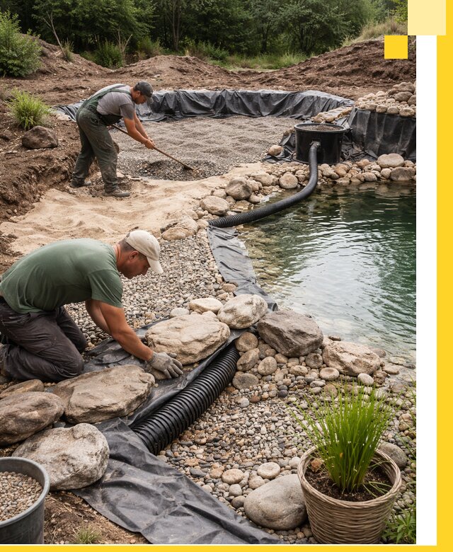 Строительство природных бассейнов и озер в Ельце под ключ