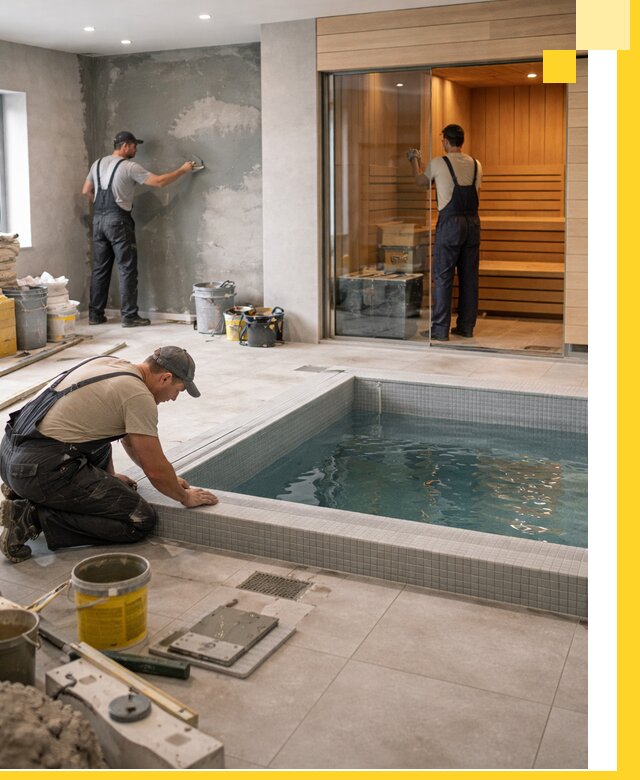 Проектирование и строительство сауны с бассейном в Ельце