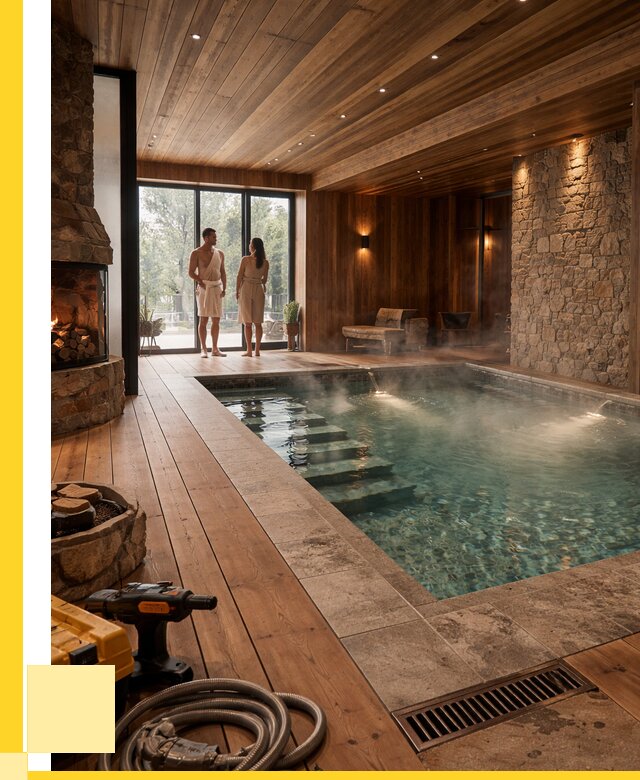 Проекты бань с бассейном под ключ в Ельце от 77010 р., ЭриданЕлц