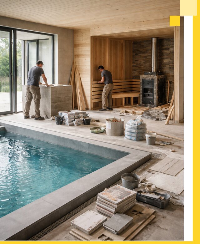 Проектирование и строительство бань с бассейном в Ельце