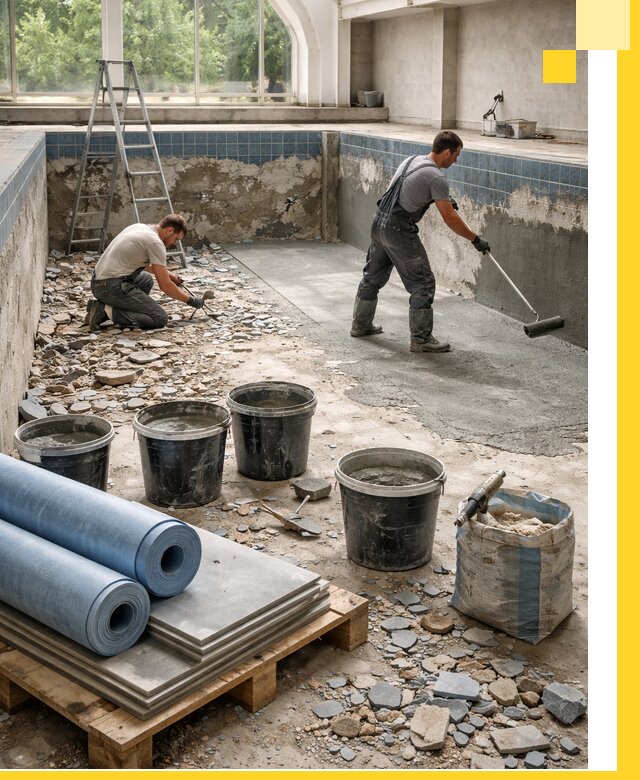 Реконструкция бассейнов в Ельце: ремонт, гидроизоляция