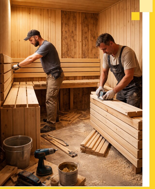 Профессиональный комплексный ремонт саун под ключ в Ельце