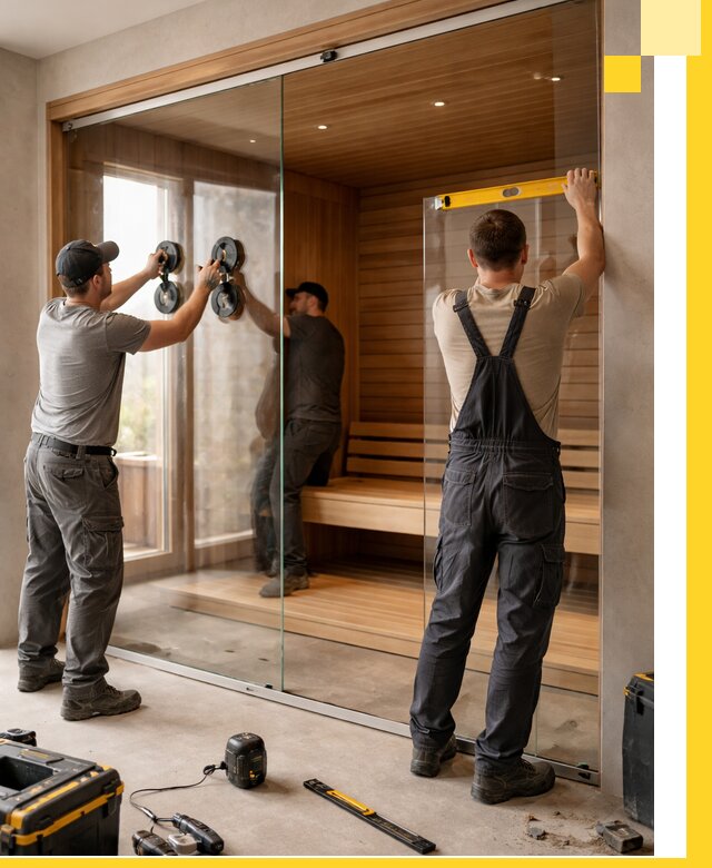 Производство и монтаж стеклянных саун под ключ в Ельце