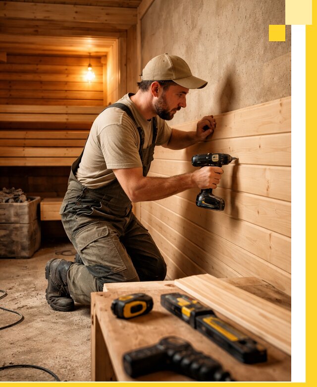 Профессиональная внутренняя отделка бани в Ельце под ключ