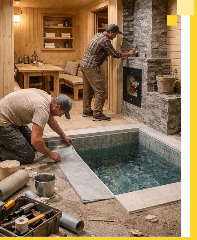 Строительство бань с комнатой отдыха под ключ в Ельце