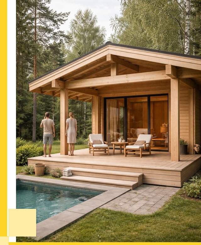 Бани с террасой под ключ в Ельце от 616080 р. | ЭриданЕлц