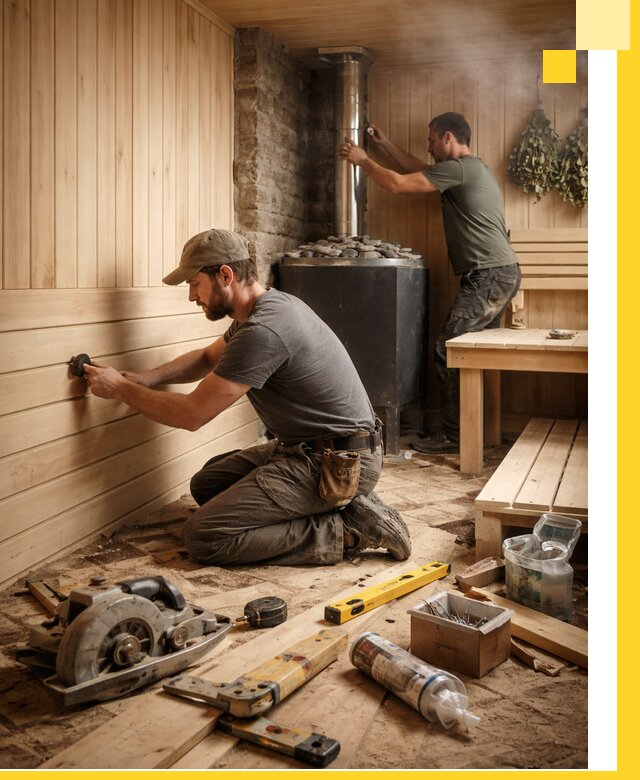 Полное строительство и оснащение парных под ключ в Ельце