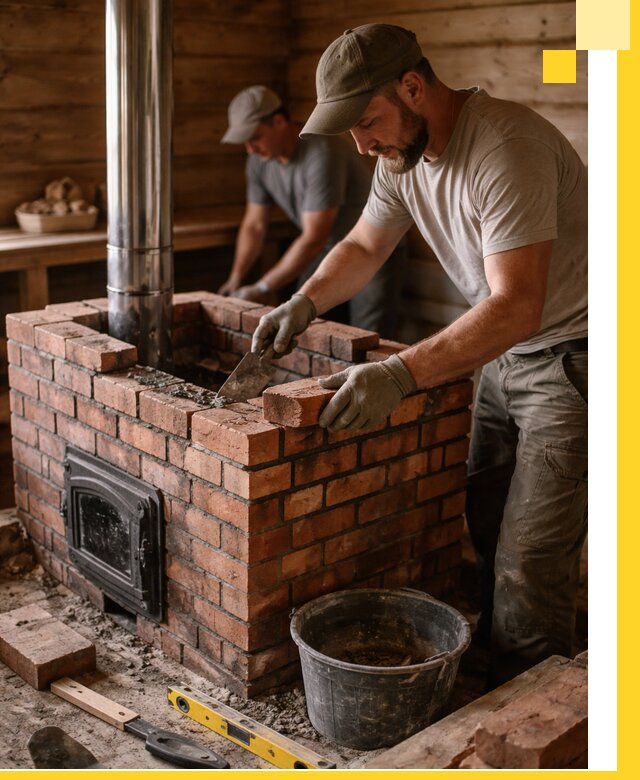 Кирпичные печи для бани под ключ в Ельце, проект и монтаж