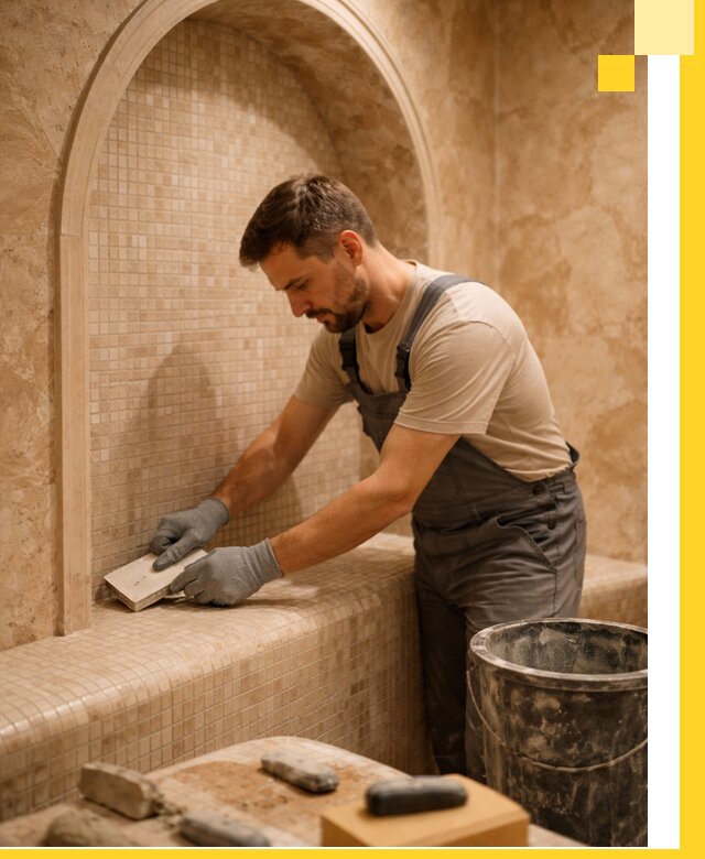 Профессиональная отделка хамамов с мозаикой под ключ в Ельце