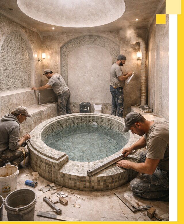 Профессиональное строительство хамама с бассейном в Ельце под ключ