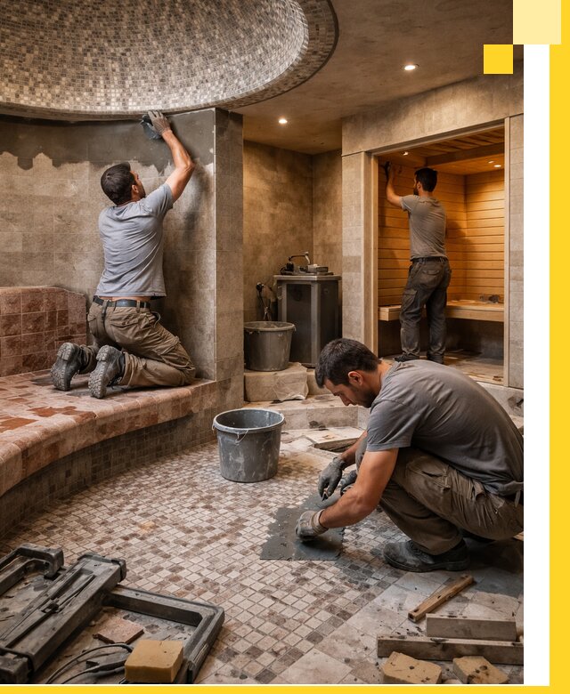 Проект и строительство хамама бани и сауны под ключ в Ельце