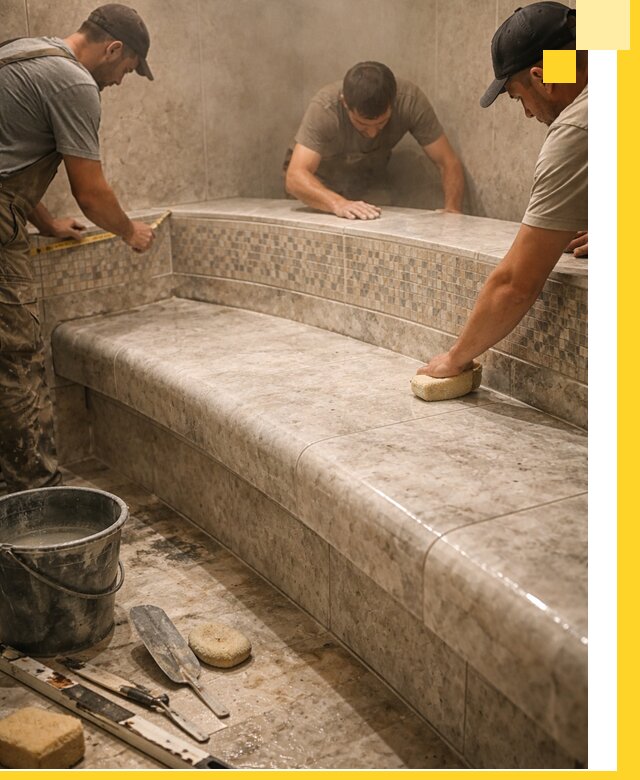 Изготовление и установка сидений для хамама в Ельце