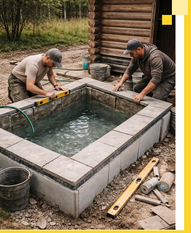 Изготовление и установка холодных купелей под ключ в Ельце